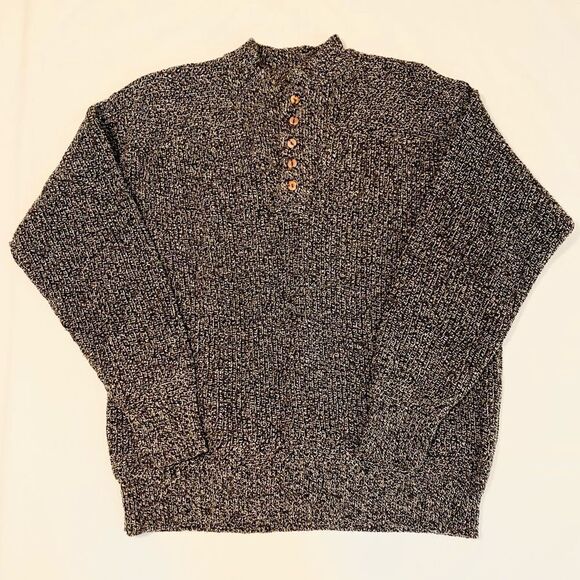 Alps heavy thick knit winter sweater size XL in brown, black, and off-white. - Picture 6 of 8